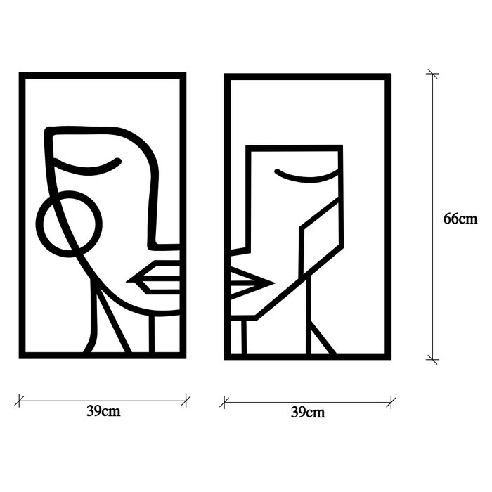 Wallity Woman Face Escultura de Pared en Negro
